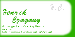 henrik czagany business card