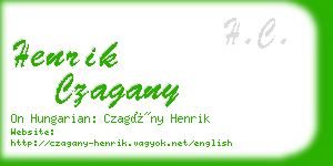 henrik czagany business card